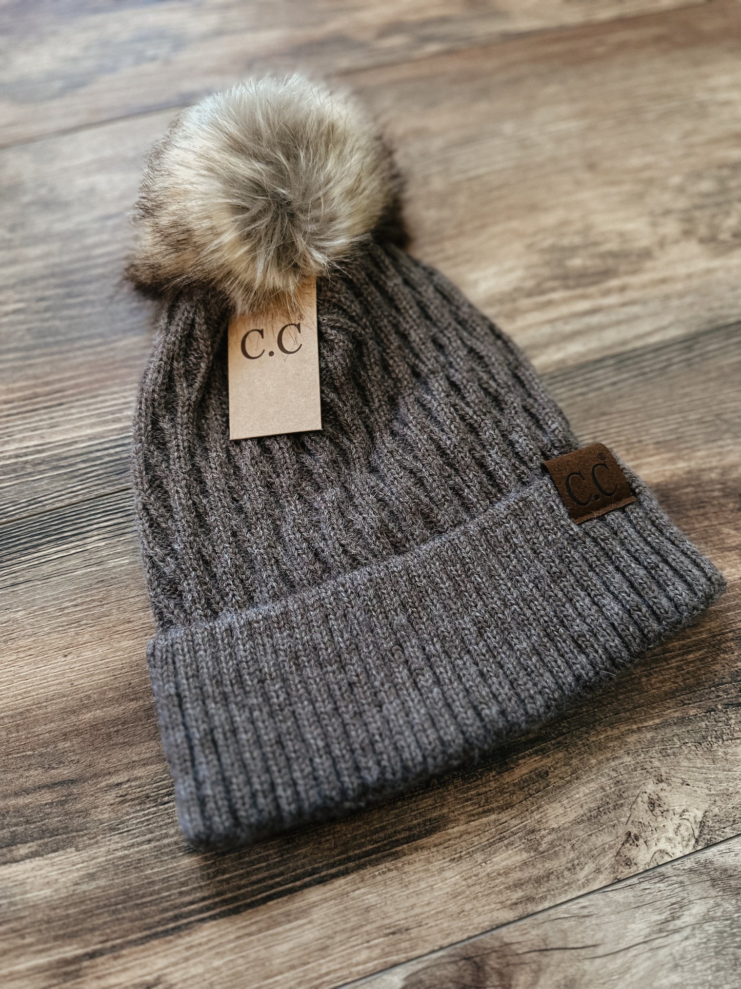 C.C Honey Comb Beanie - Taupe