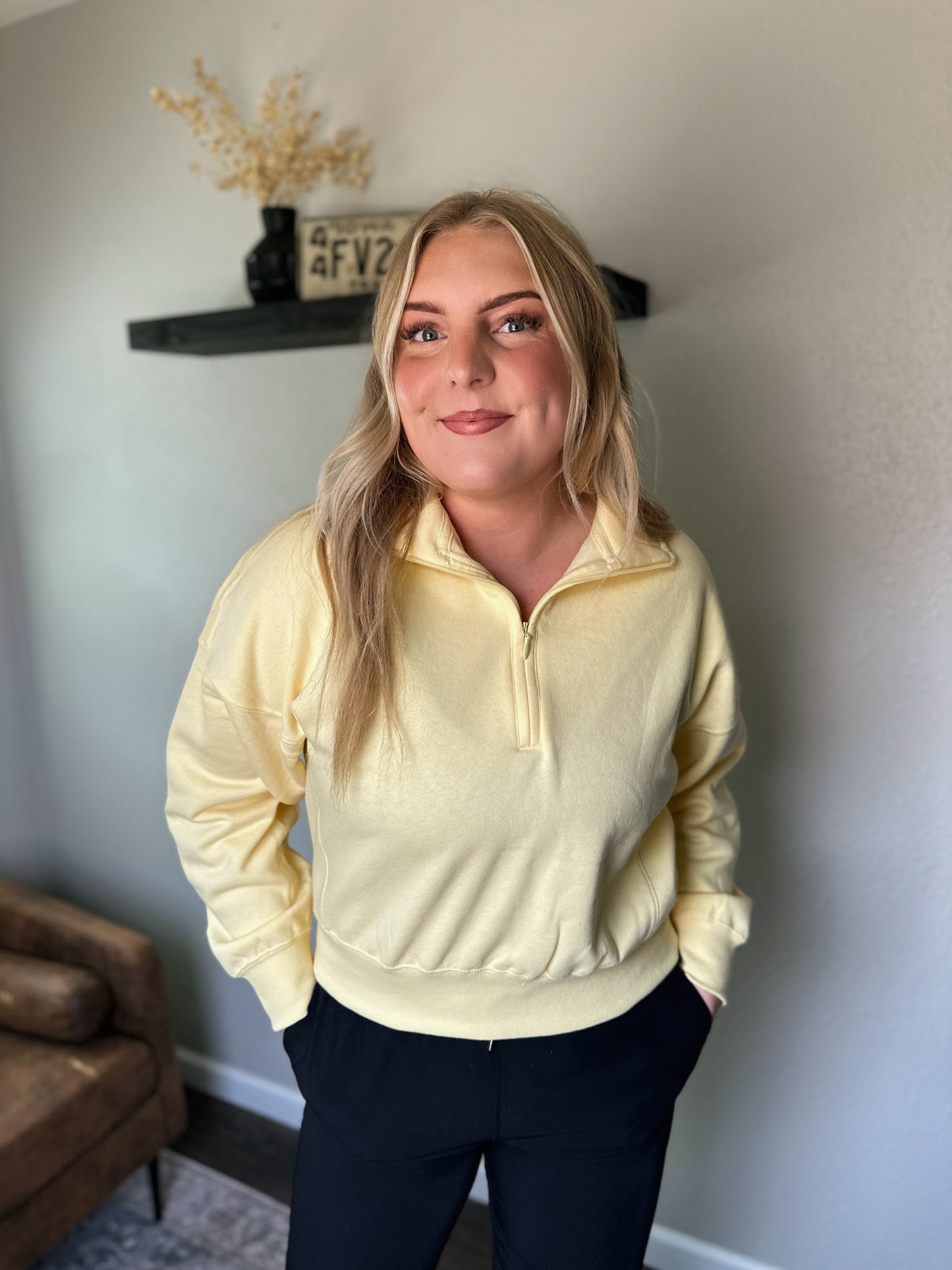 Yellow Half Zip Pullover