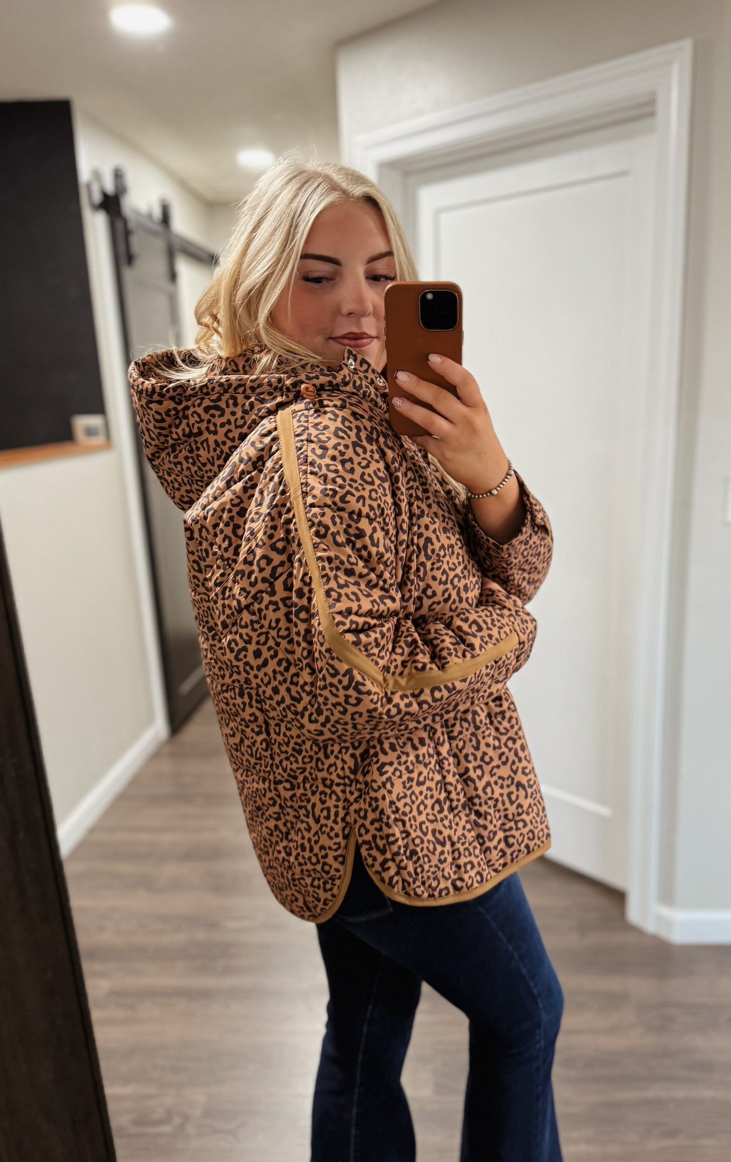 Libby Leopard Puffer Pullover