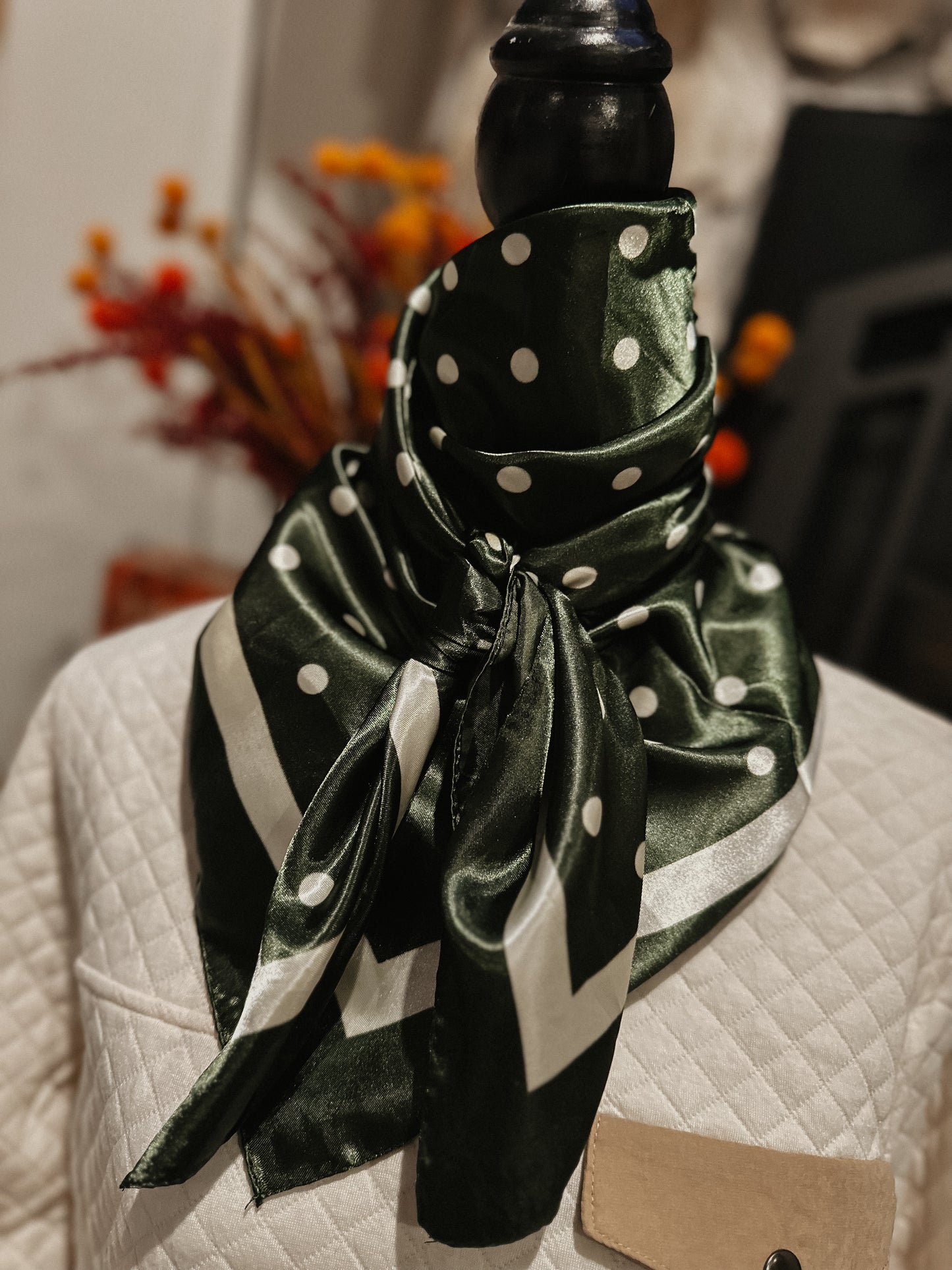 Olive Polka Dot Wild Rag