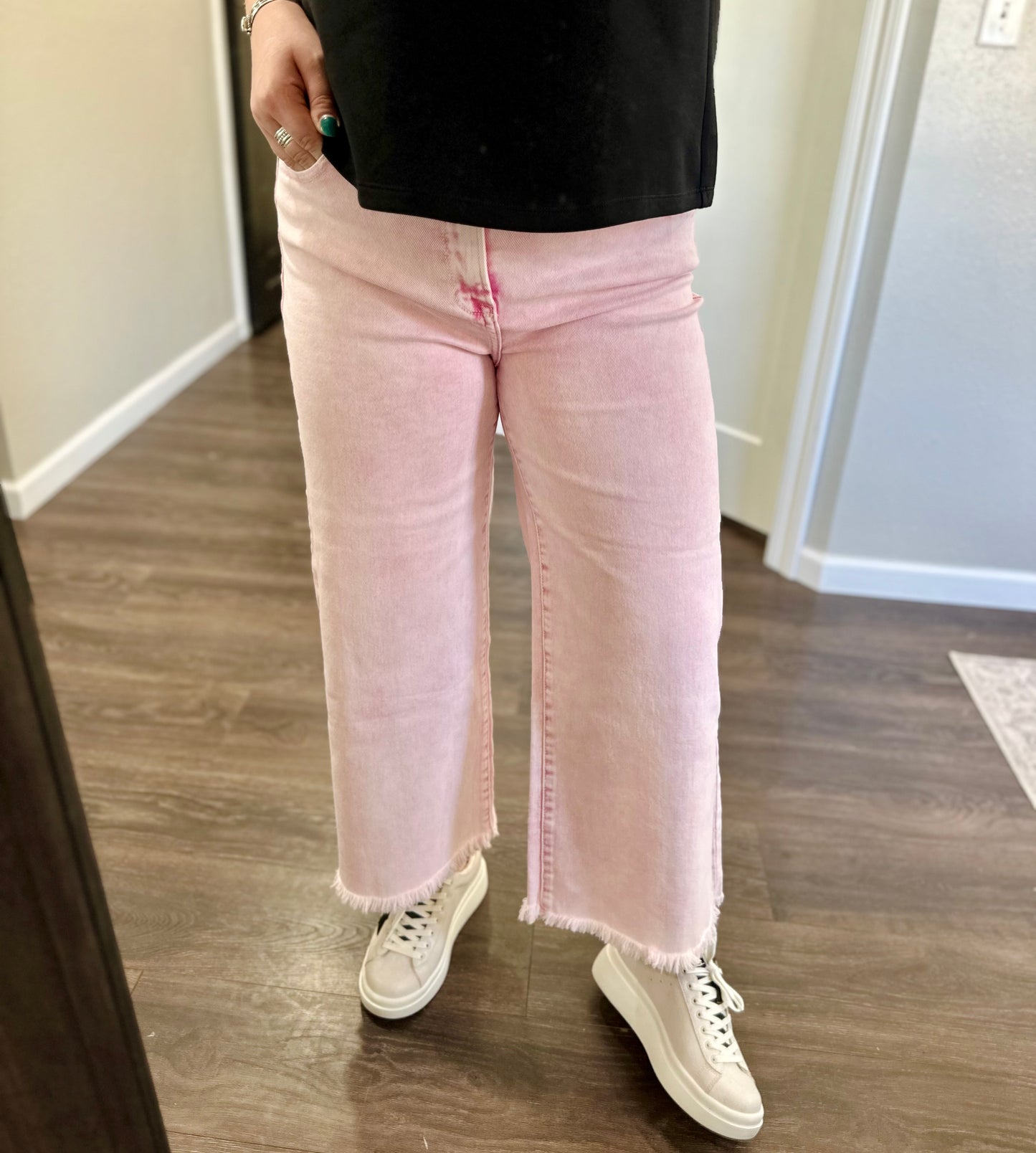 Risen | Hillary Pink Crop Wide Leg