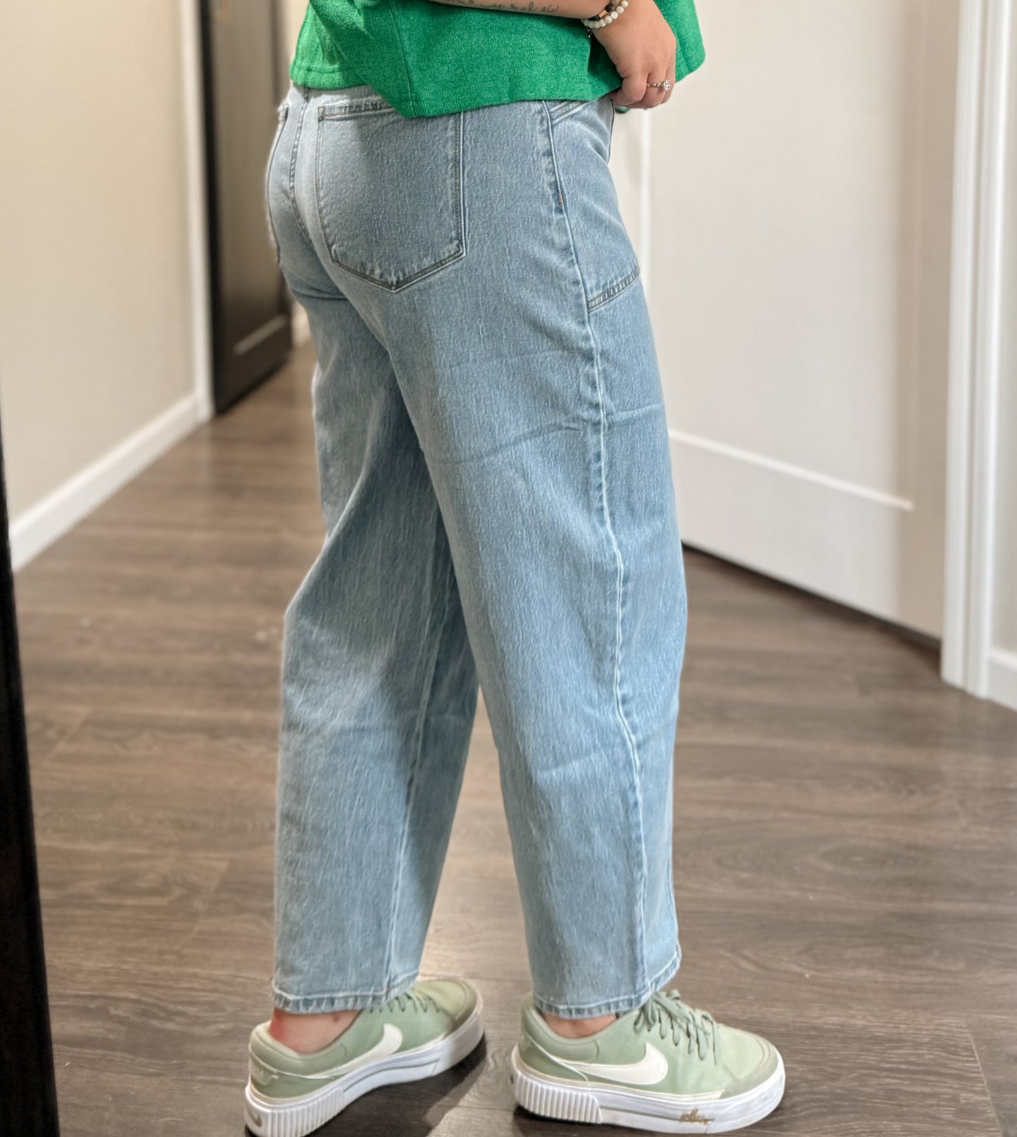 Vervet | High Rise Pintuck Seam Barrel