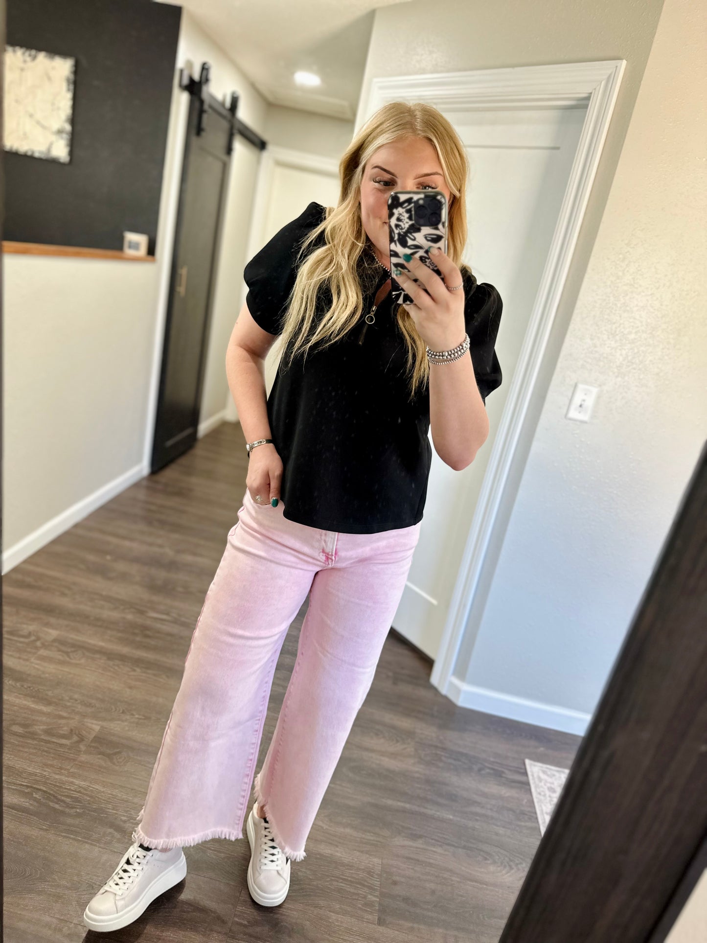 Risen | Hillary Pink Crop Wide Leg