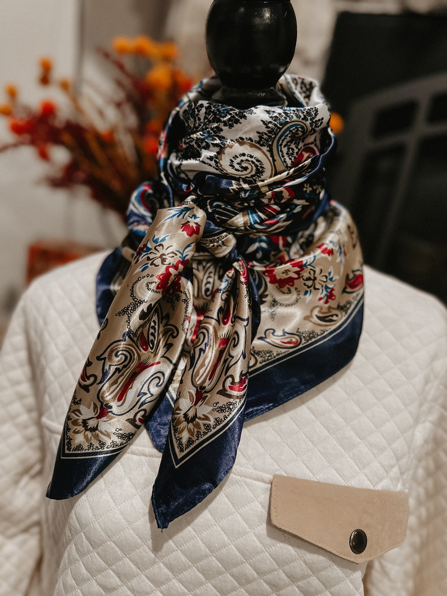 Navy Paisley Wild Rag