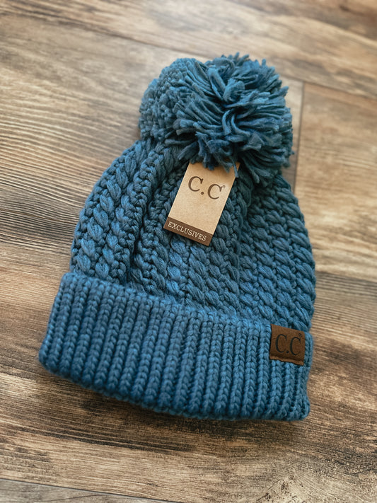 C.C Twisted Knit Beanie - Teal