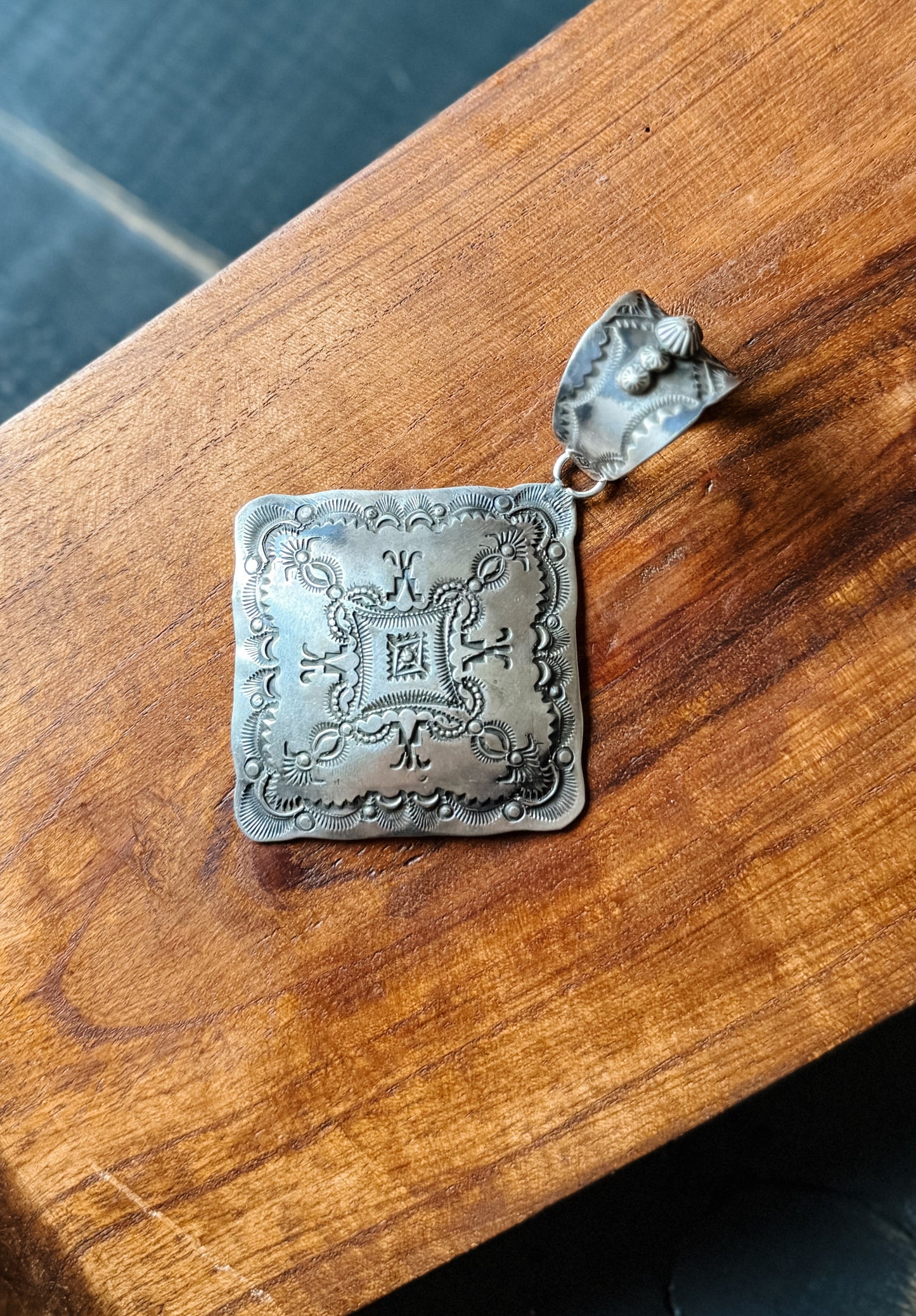 Native Stamped Silver Pendant
