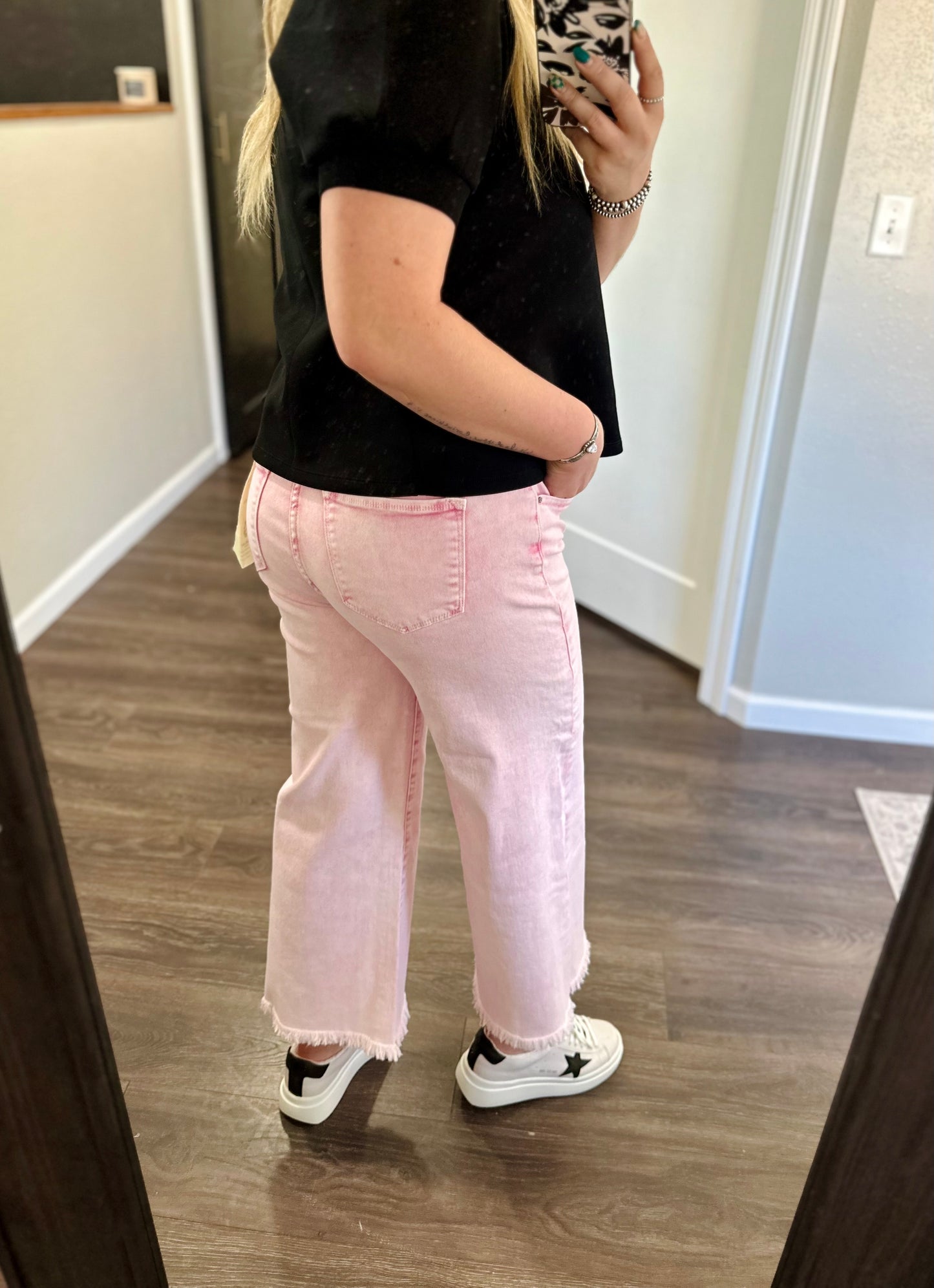 Risen | Hillary Pink Crop Wide Leg