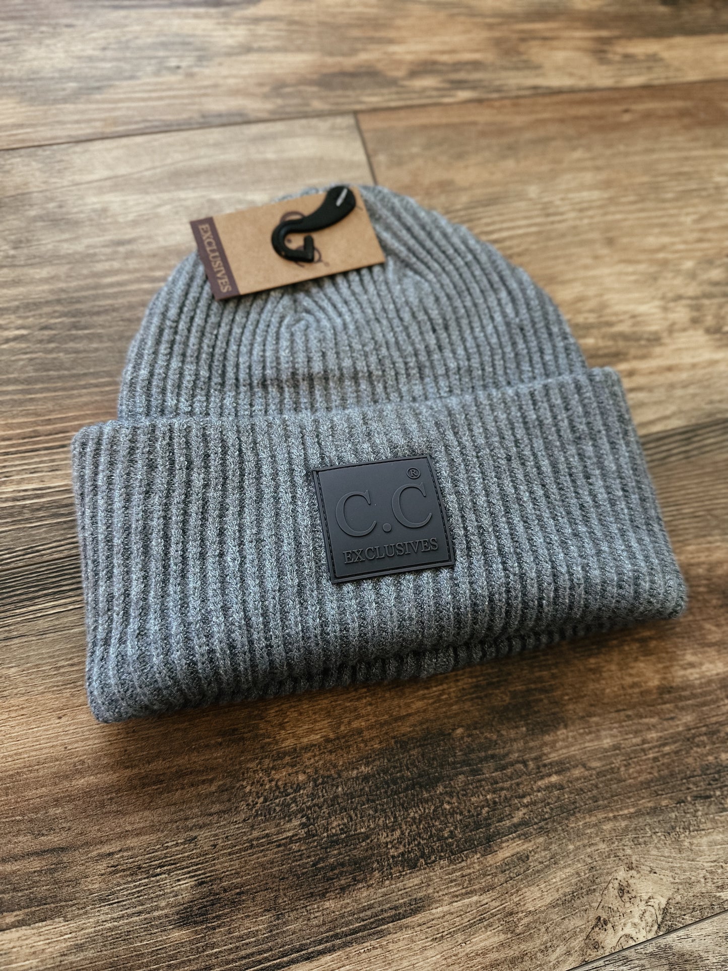 C.C Ribbed Beanie - Grey