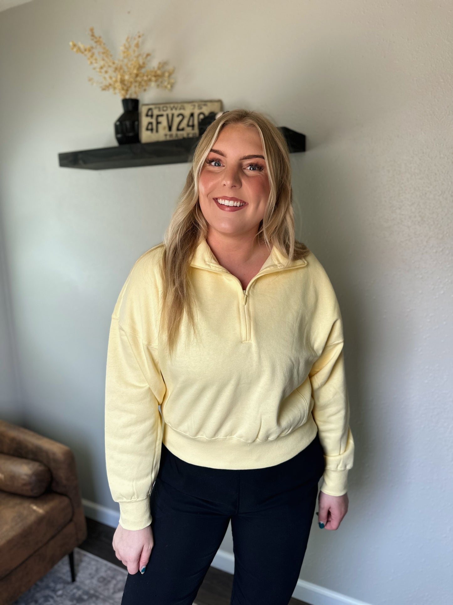 Yellow Half Zip Pullover