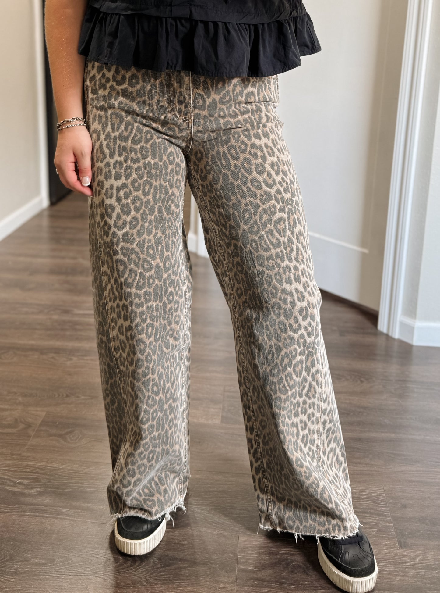 Flying Monkey | High Rise Leopard Wide Leg