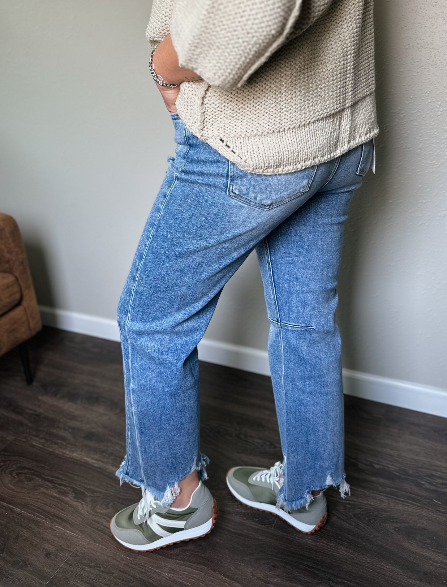 Risen | RyAnn High Rise Crop Straight Leg