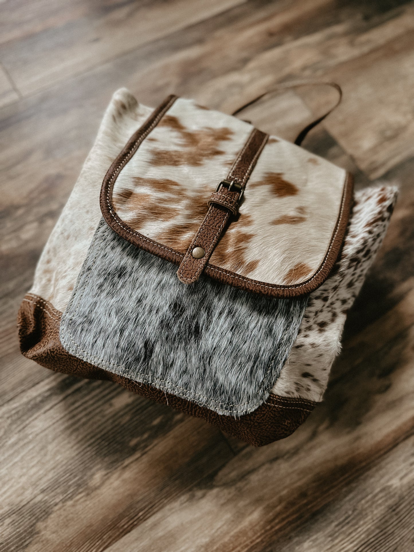 Cowhide Flap Backpack