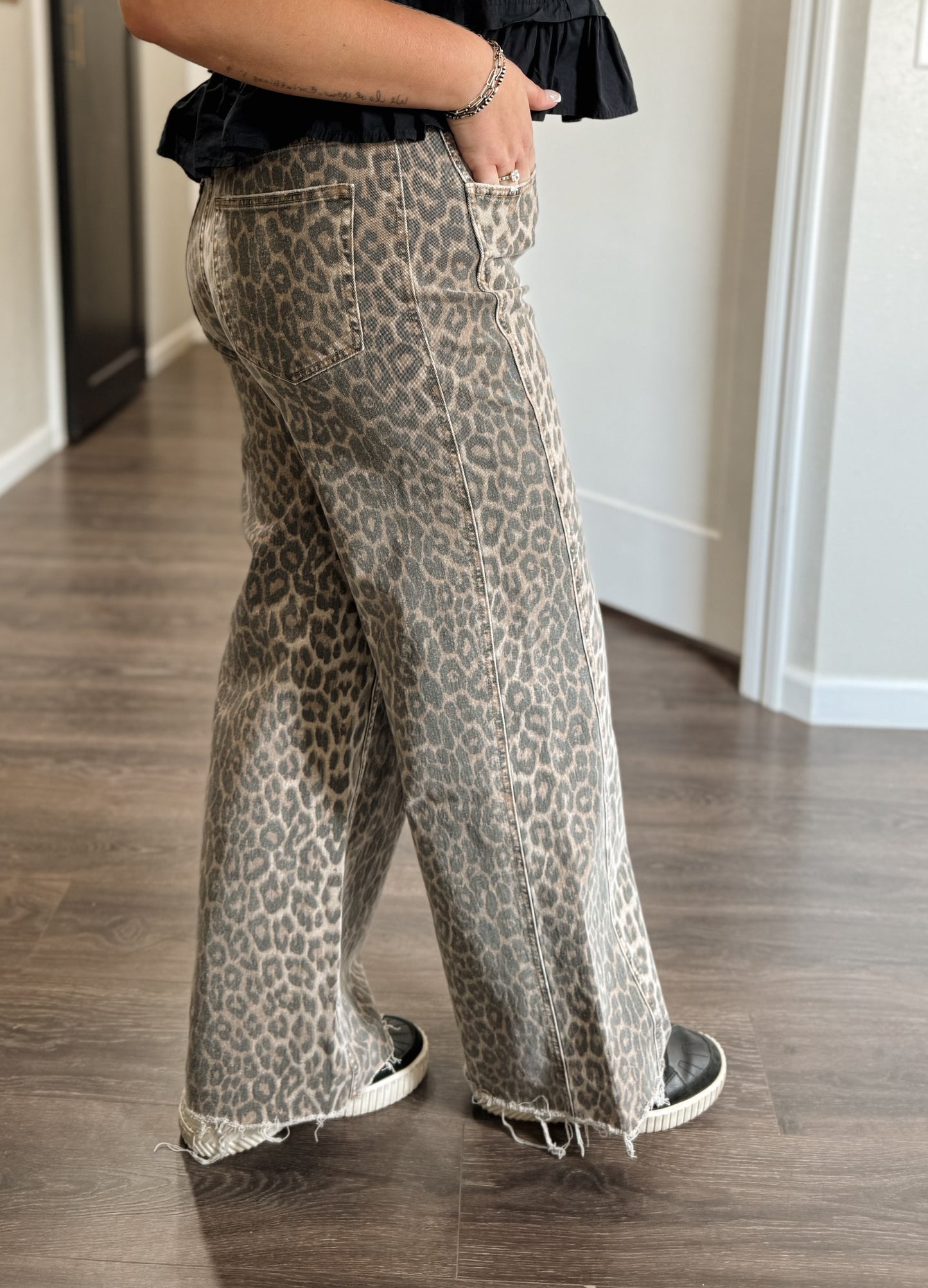 Flying Monkey | High Rise Leopard Wide Leg