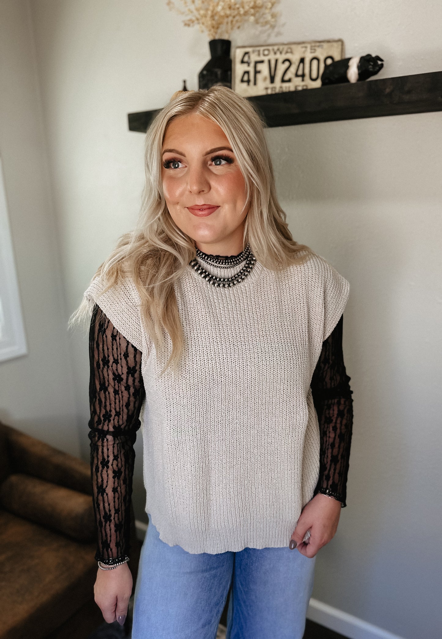 Floral Lace Layering Top