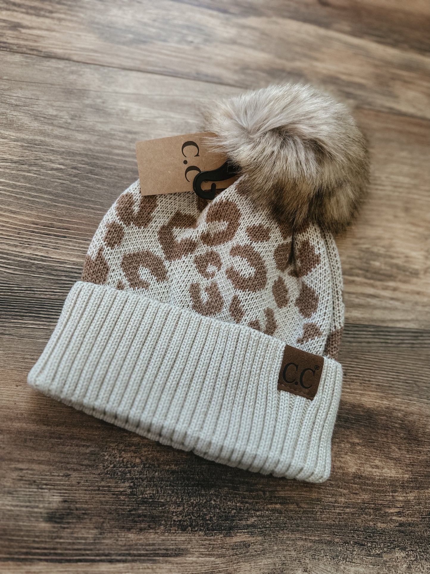 C.C Leopard Beanie - Brown