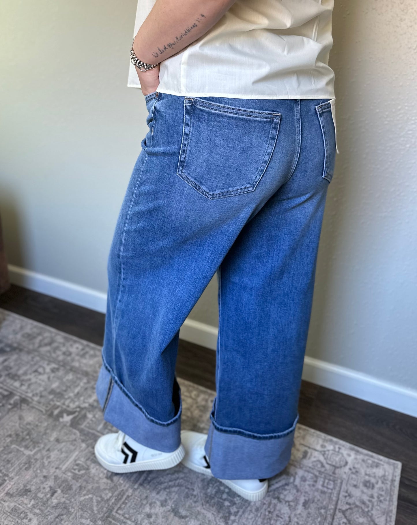 Hidden | Courtney Cuffed Super Wide Leg