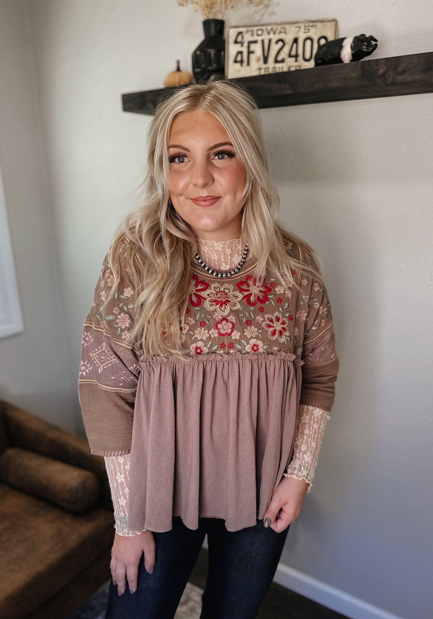 Floral Lace Layering Top