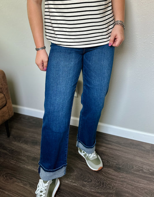 Hidden | Shayla Cuffed Straight Leg