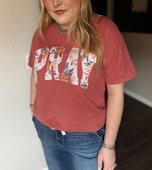 PRAY Floral Stitch Tee