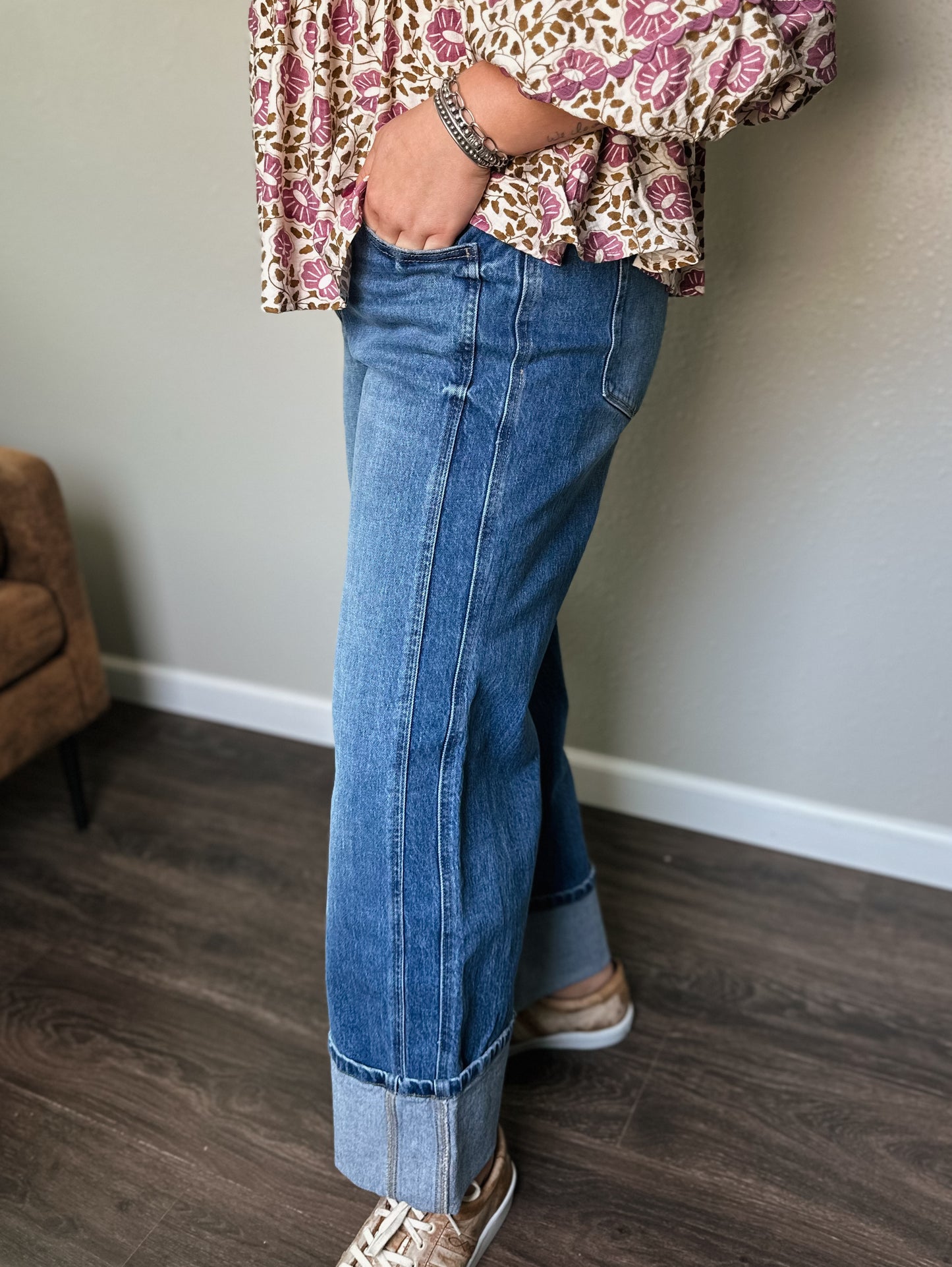 Vervet | Nori Ankle Cuffed Wide Leg