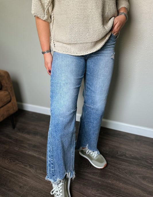 Risen | RyAnn High Rise Crop Straight Leg
