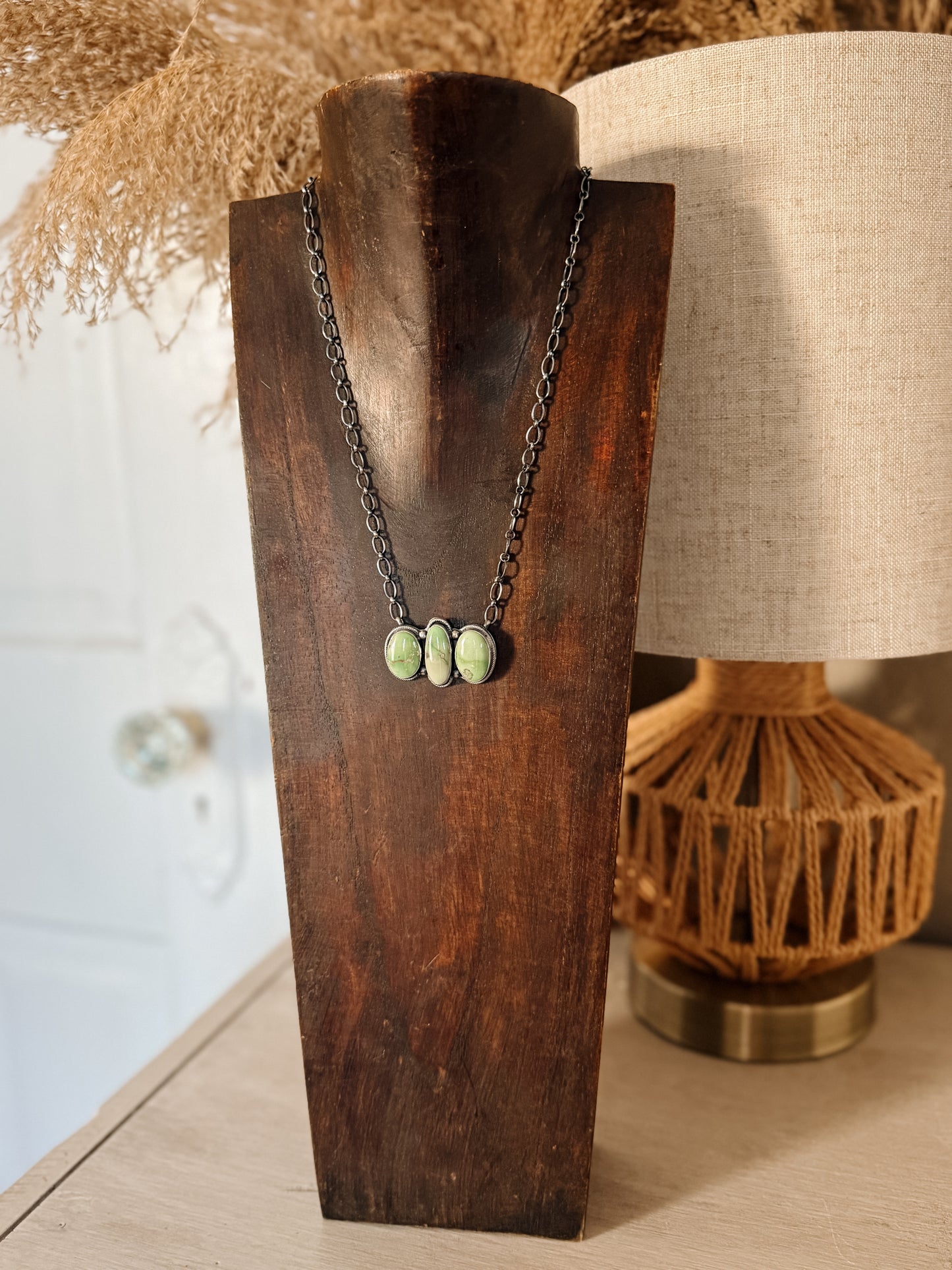 3 Stone Cluster Necklace