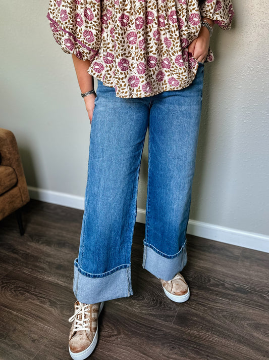 Vervet | Nori Ankle Cuffed Wide Leg