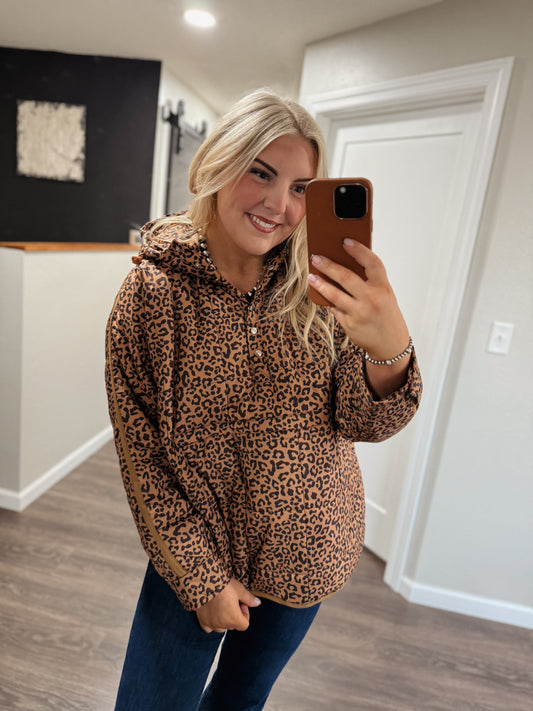 Libby Leopard Puffer Pullover