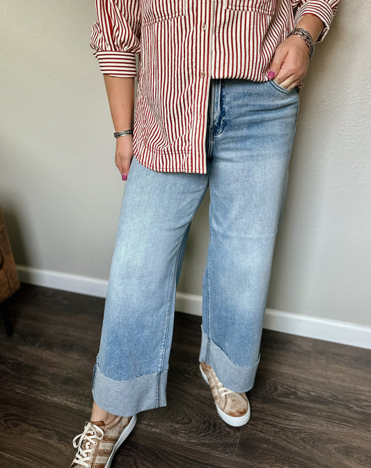 Hidden | Danna Cuffed Wide Leg