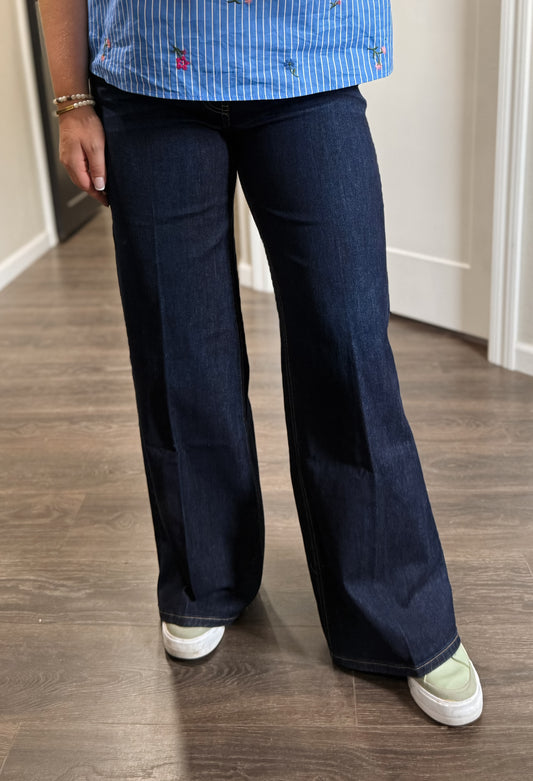 Vervet | Mid Rise Dark Wash Trouser
